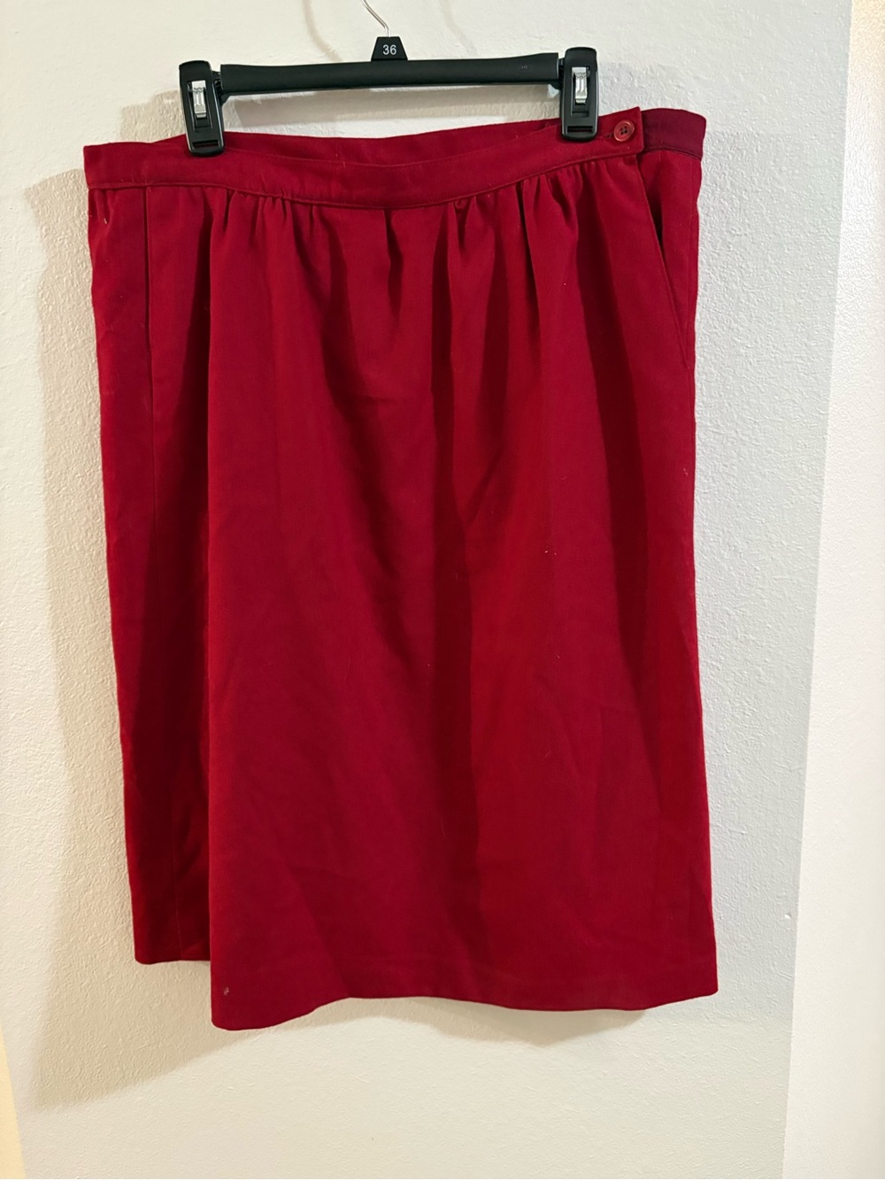 Vintage Pendleton Wool Deep Red Midi Skirt size 14